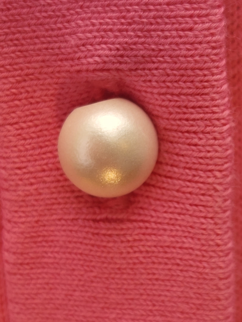Kate Spade Tula Pink Faux Pearls & Diamonds Feminine Button Up Cardigan Size S - Picture 3 of 8